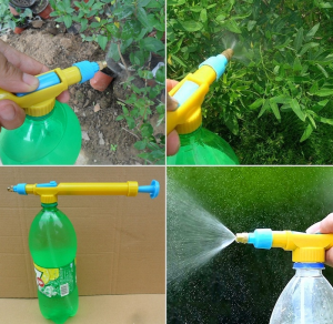Đầu xịt tưới nước, phun thuốc gắn vô chai nước bảo vệ môi trường